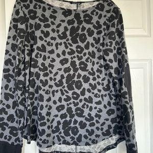Pink Clover Grey and Black Animal Print Sweater